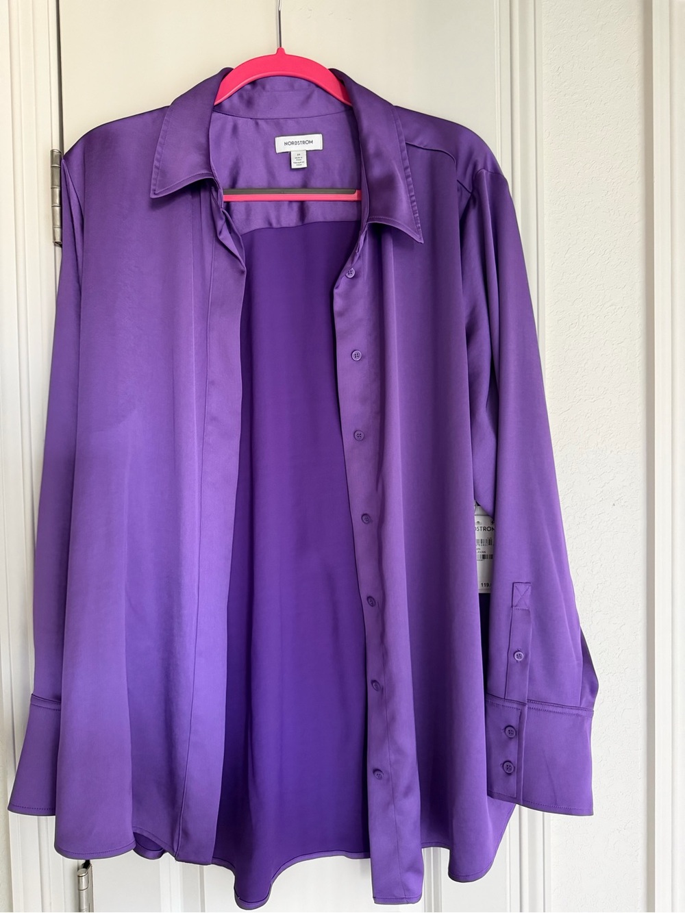 Nordstrom Women’s Purple Long-Sleeve Button-Down Shirt
